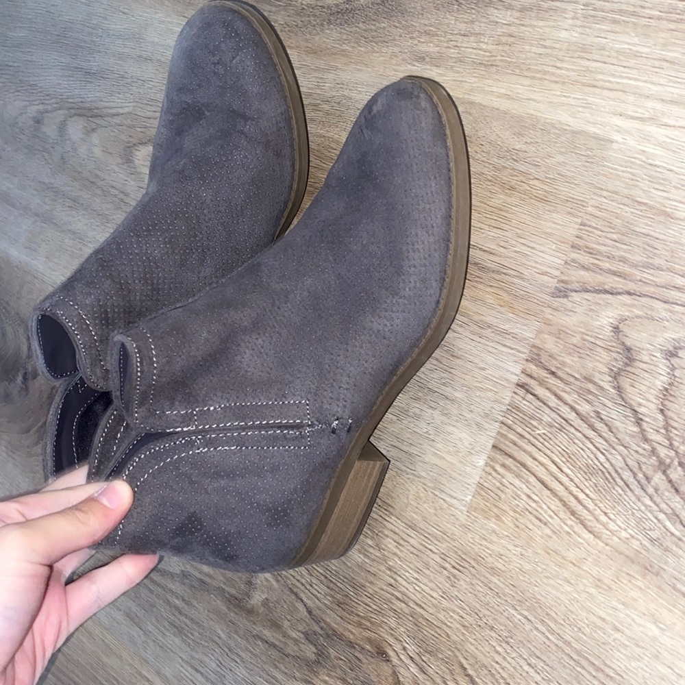 dark grey booties